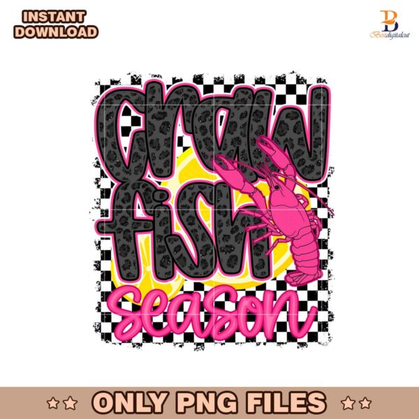 Checkered Crawfish Season Preppy Leopard Png