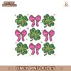 Coquette Bow Four Leaf Clover Sequins Glitter Png
