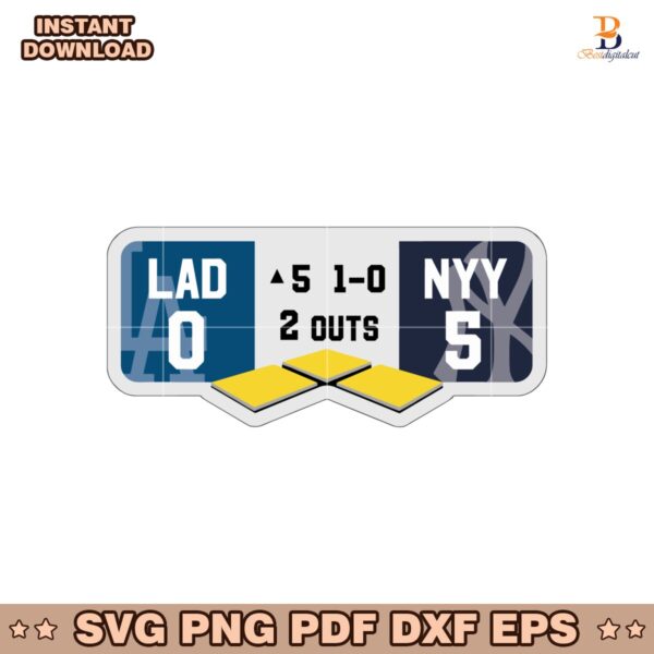 Dodgers Yankees MLB Baseball World Series Sticker Svg