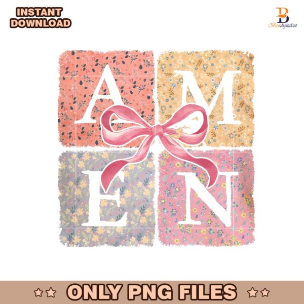 Floral Amen Coquette Bow Varsity Coquette Bow Png
