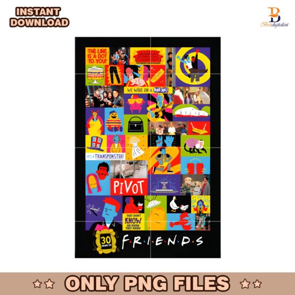 Friends 30Th Grid Poster Tv Series PNG