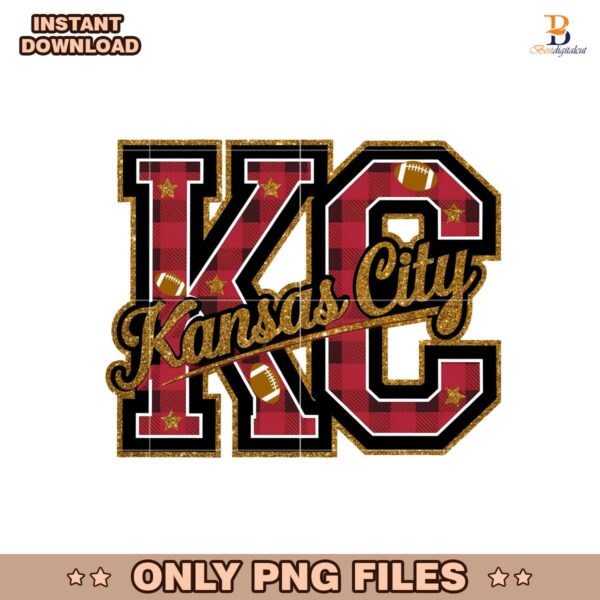 Kansas City Chiefs Plaid Football Glitter Sublimation Png