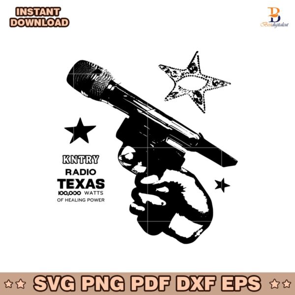 Kntry Radio Texas 100000 Watts Of Healing Power SVG
