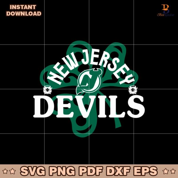 New Jersey Devils St Patricks Day Richmond Shamrock SVG