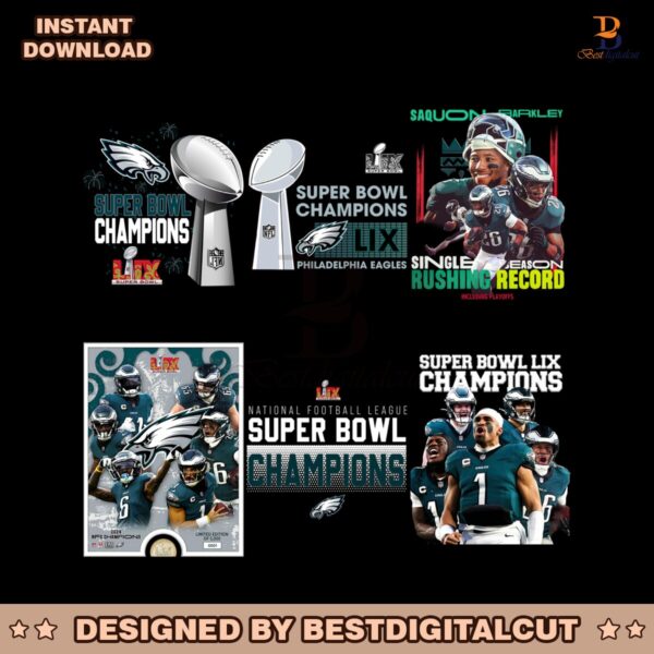 Philadelphia Eagles Champions Super Bowl LIX Bundle PNG