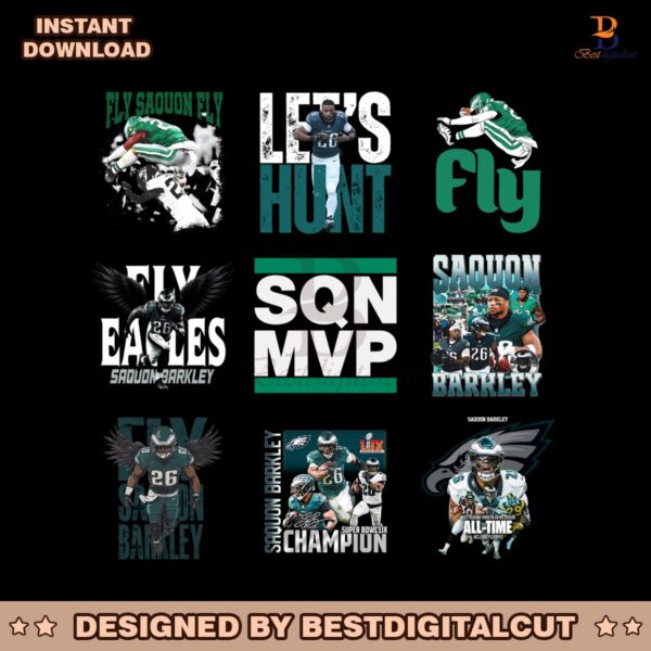 Philadelphia Eagles Saquon Barkley Super Bowl LIX Png Bundle
