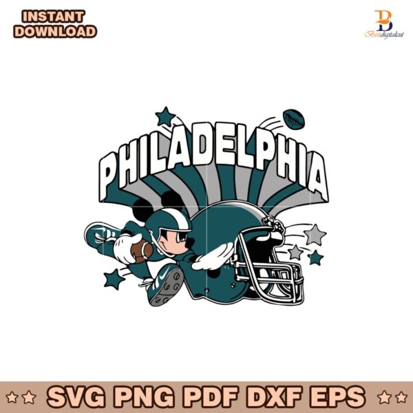 Philadelphia Mickey Mouse Football Disney Eagle Nfl Svg