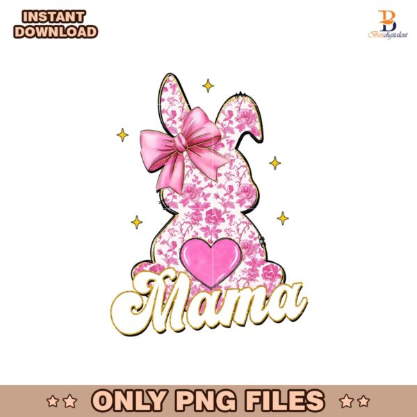 Pink Floral Chinoiserie Bunny Mama Coquette Easter Png