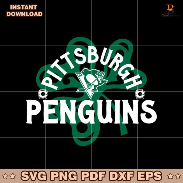 Pittsburgh Penguins St Patricks Day Richmond Shamrock SVG