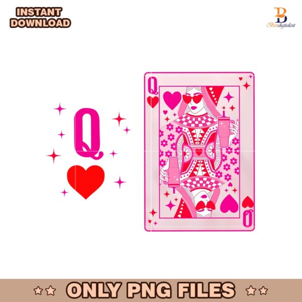 Queen of Hearts Champagne Valentine Png Design