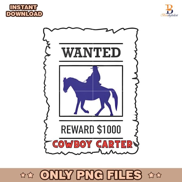 Retro Beyonce Cowboy Carter Wanted Poster PNG