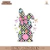 Retro Checkered Easter Bunny Coquette Bow PNG
