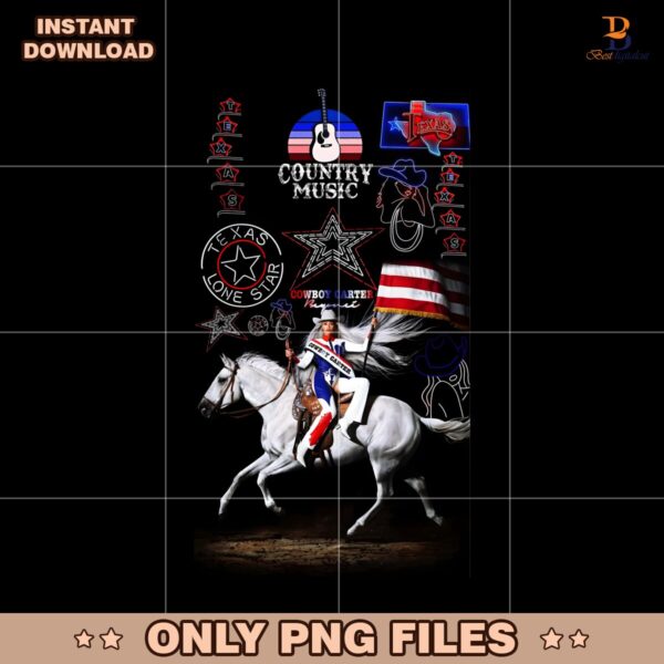 Retro Texas Cowboy Carter Beyonce Country Music Tour PNG