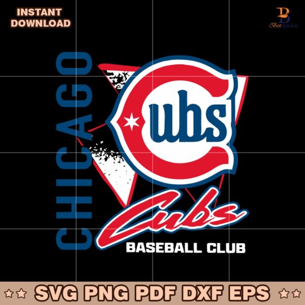 Retro Vintage Chicago Cubs Logo Baseball Club SVG