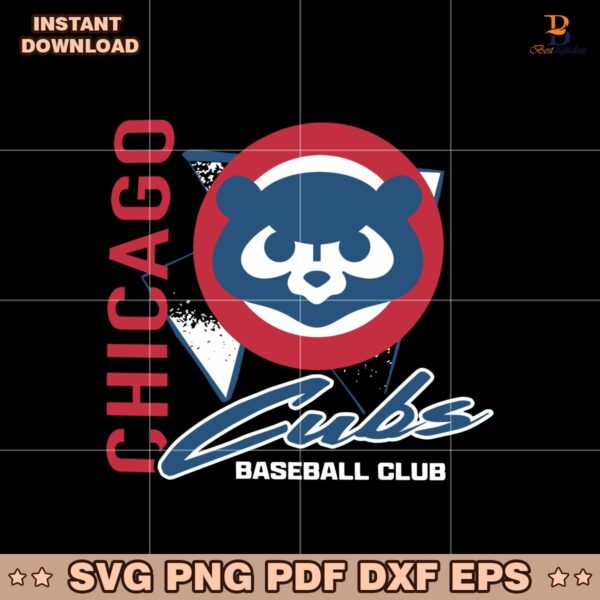 Retro Vintage Chicago Cubs Logo Mascot Baseball Club SVG
