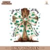 Saint Patricks Day God Shamrock Coquette Bow Cross PNG