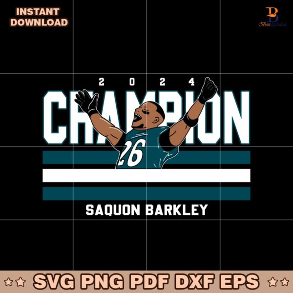 Saquon Barkley 2024 Super Bowl Champions Eagles SVG