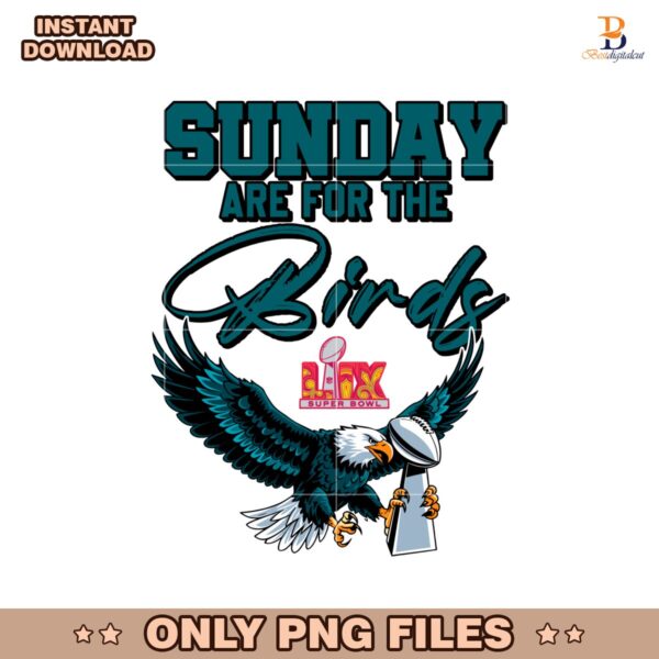 Sunday Are For The Birds LIX Super Bowl Trophy Eagles Fans PNG