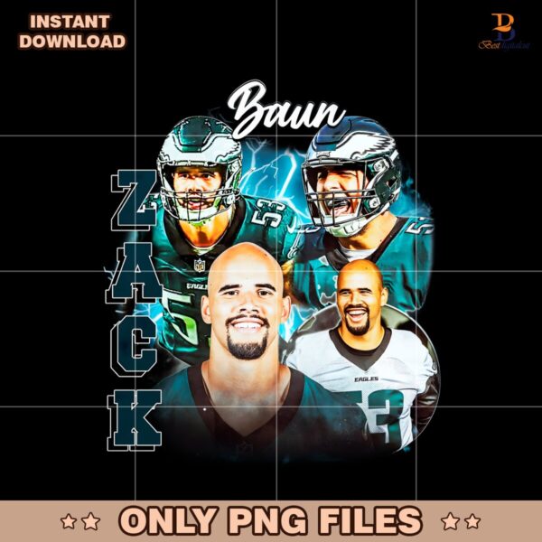 Vintage 90S Zack Baun Retro Philadelphia Eagles Football PNG