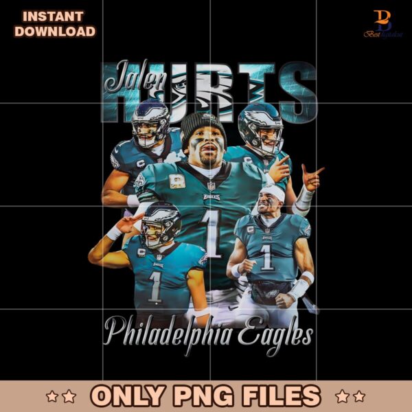 Vintage 90s Jalen Hurts Eagles Football Champions PNG