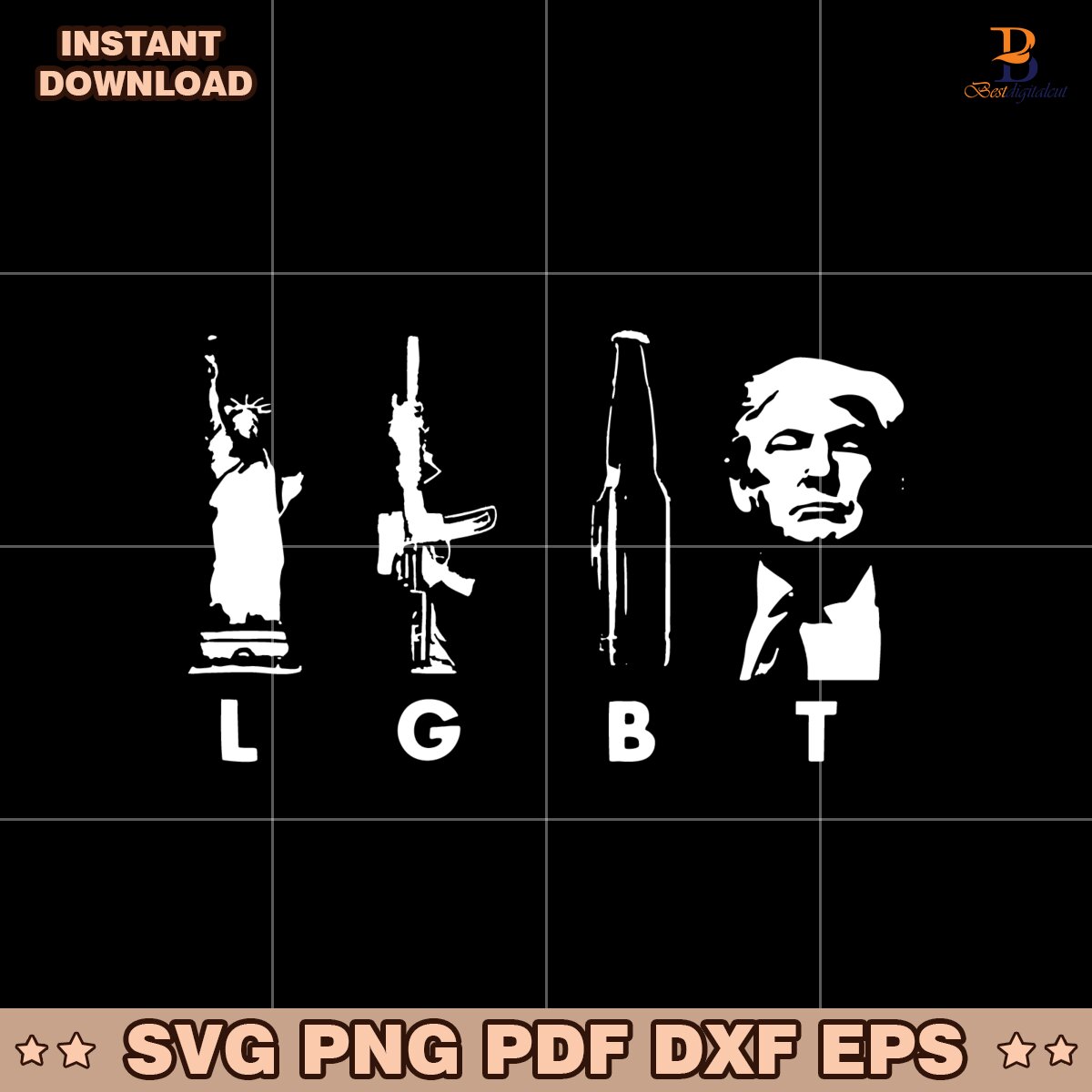 Vintage Lgbt Liberty Gun Beer Trump SVG