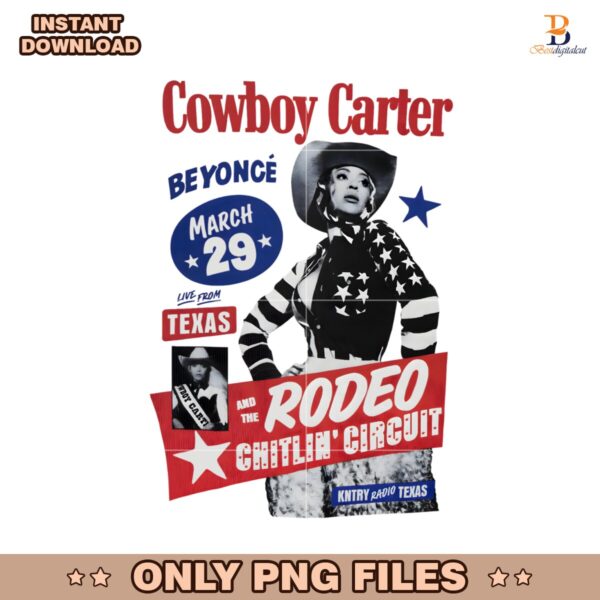 Western Vintage Cowboy Carter Beyonce March 29 PNG