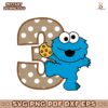 3Rd Birthday Baby Cookie Monster SVG