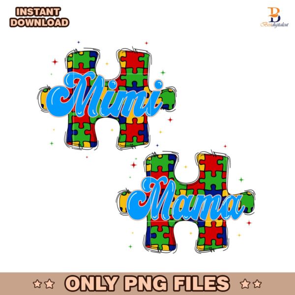 Autism Puzzle Mimi Mama Autism Awareness PNG