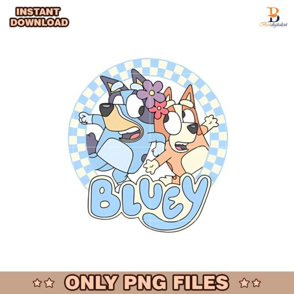 Bluey Family Cartoon Dog Checkered Png