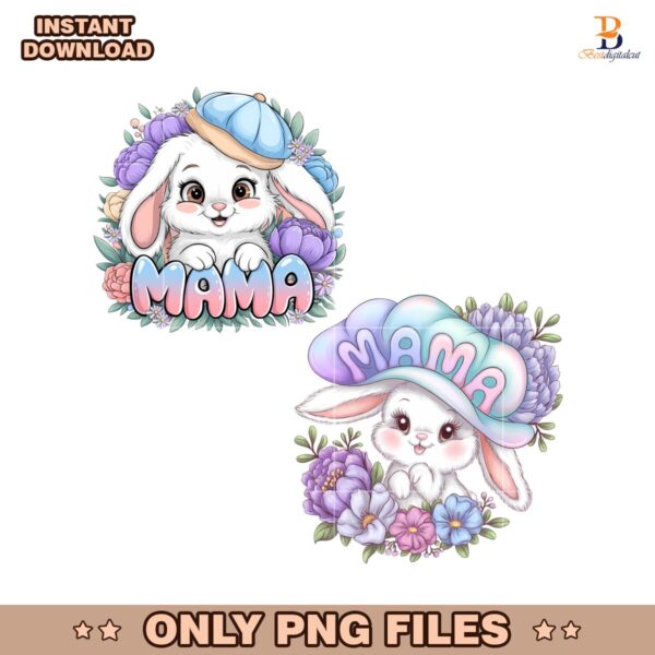 Bunny Mama Flower Easter Day PNG