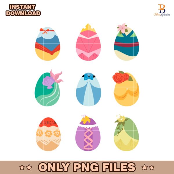 Colorful Disney Princess Easter Eggs SVG
