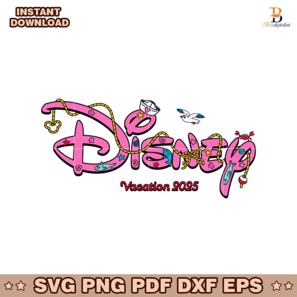 Colorful Disney Vacation 2025 Sailing And Cruise SVG