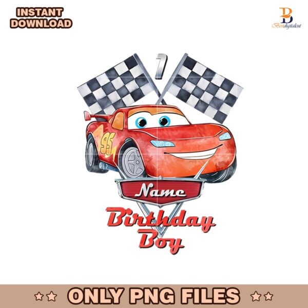 Custom Name Birthday Boy Lightning McQueen Png