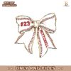 Custom Name Number Baseball Bow PNG