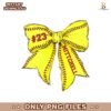 Custom Name Number Softball Bow PNG