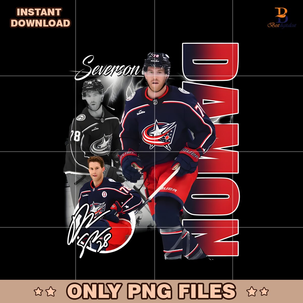 Damon Severson Columbus Blue Jackets Nhl Players PNG