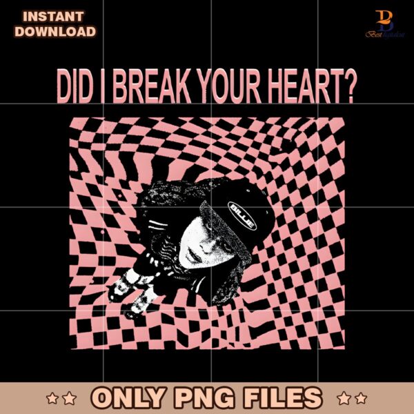 Did I Break Your Heart Billie Eilish Checkered PNG