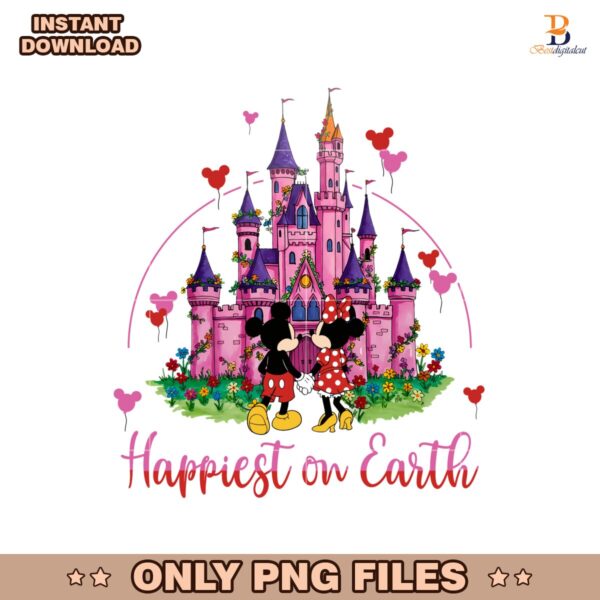Disney Couple Mickey Minnie Happiest On Earth PNG