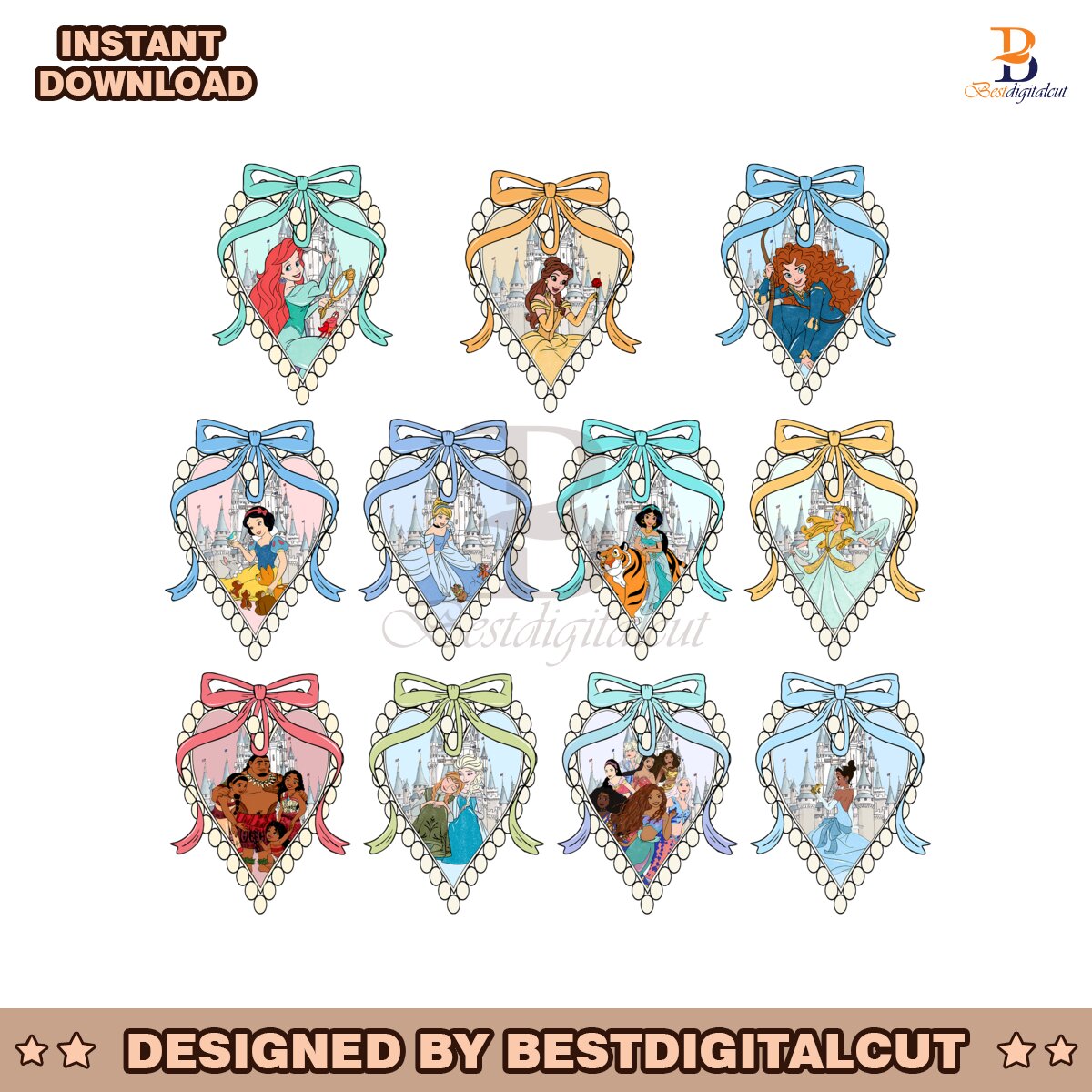 Disney Princess In Mirror Bundle PNG