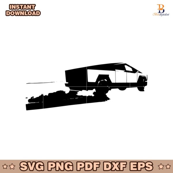 Elon Musk Tesla Cybertruck Foundation Silhoutte SVG