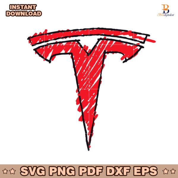 Elon Musk Tesla T Logo Crayons SVG