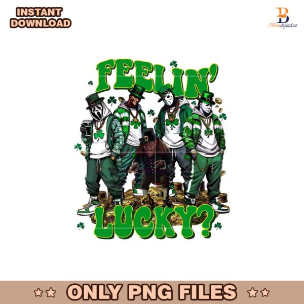 Feelin Lucky Gangster Leprechaun Horror Design Png