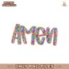 Floral Glitter Amen Preppy Easter Christian Png