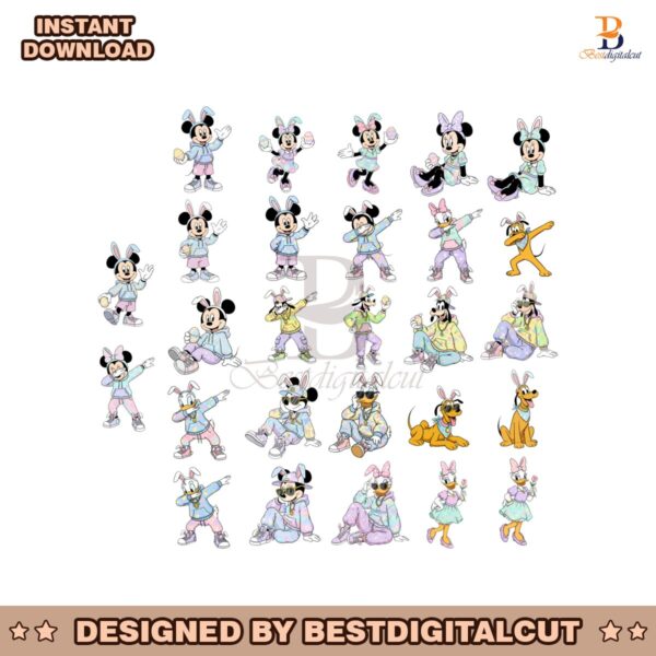 Funny Chibi Mouse Easter Cartoon Bundle PNG
