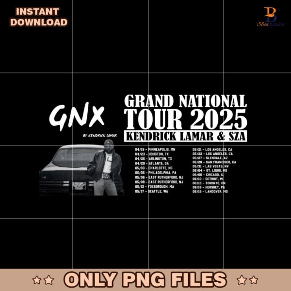 Grand National Tour 2025 Kendrick Lamar Concert Tour Png