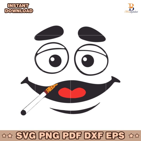 Grimace Smoking Face SVG