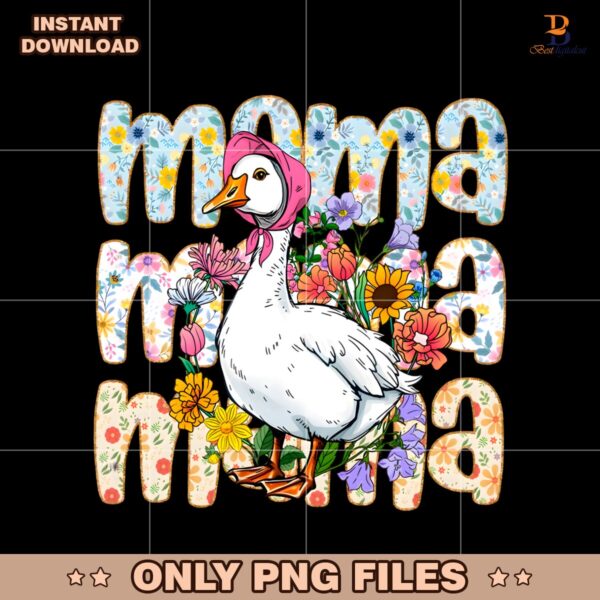 Groovy Mama Goose Floral PNG