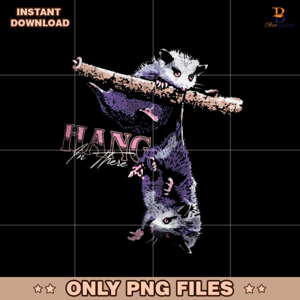 Hang In There Adorable Opossums On A Branch PNG