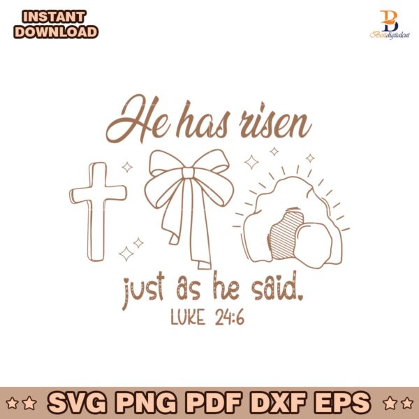 He Has Risen Just As He Said Luke 24:6 Svg