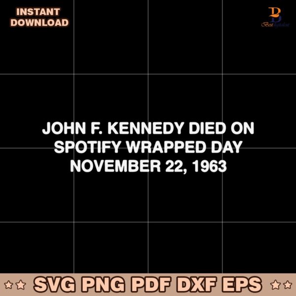 John F Kennedy Died On Spotify Wrapped Day November 22 1963 SVG